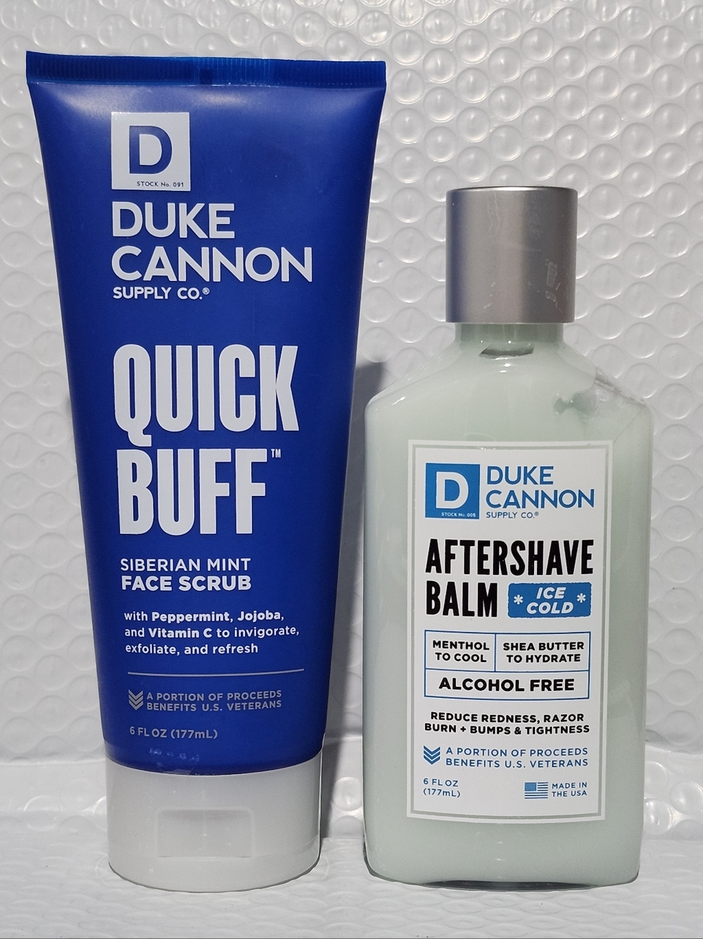Duke Cannon Quick Buff Siberian Mint Face Scrub & After Shave Balm